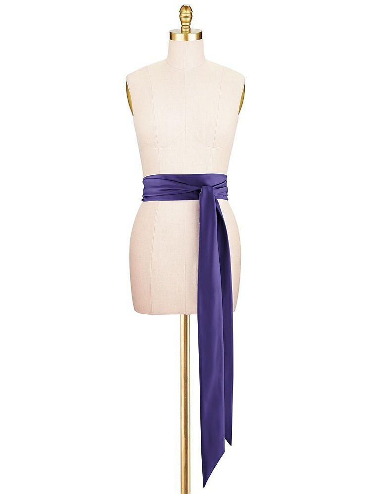 Front View - Grape Satin Twill Wedding Sash