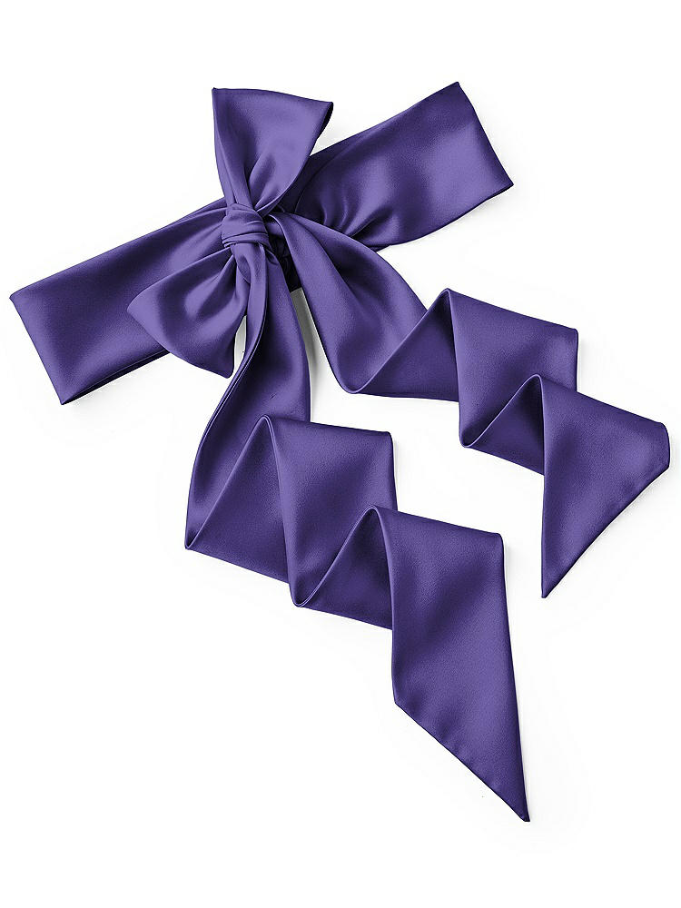 Back View - Grape Satin Twill Wedding Sash