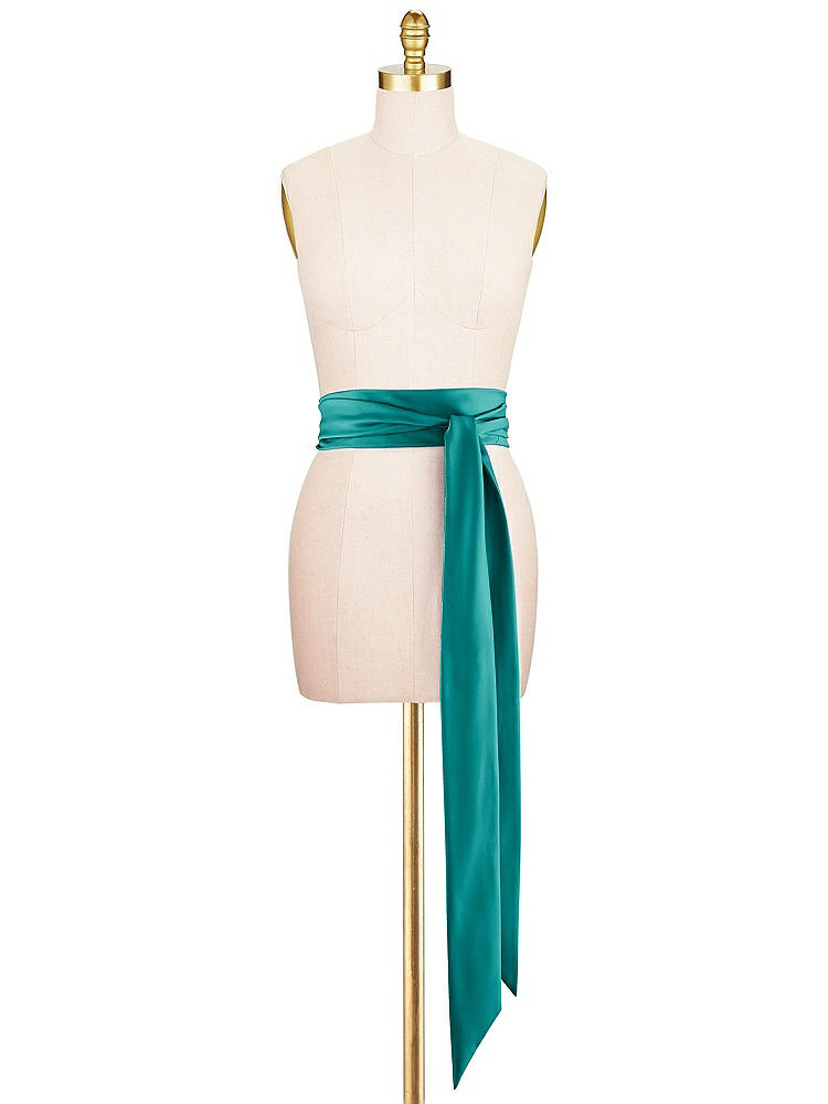 Front View - Jade Satin Twill Wedding Sash