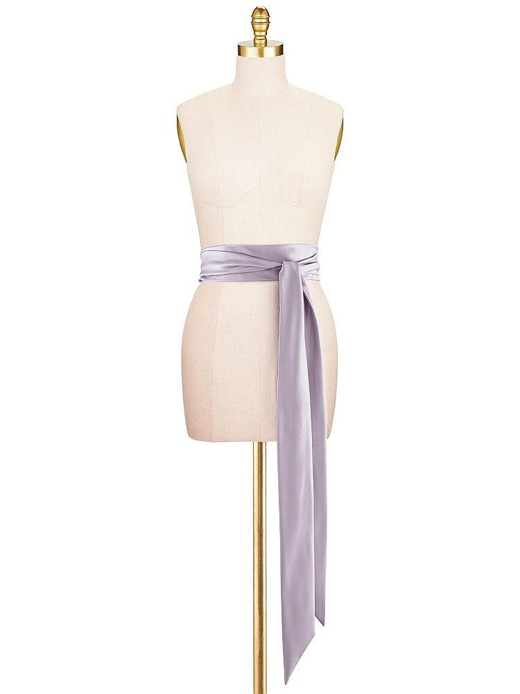 Front View - Lilac Haze Satin Twill Wedding Sash