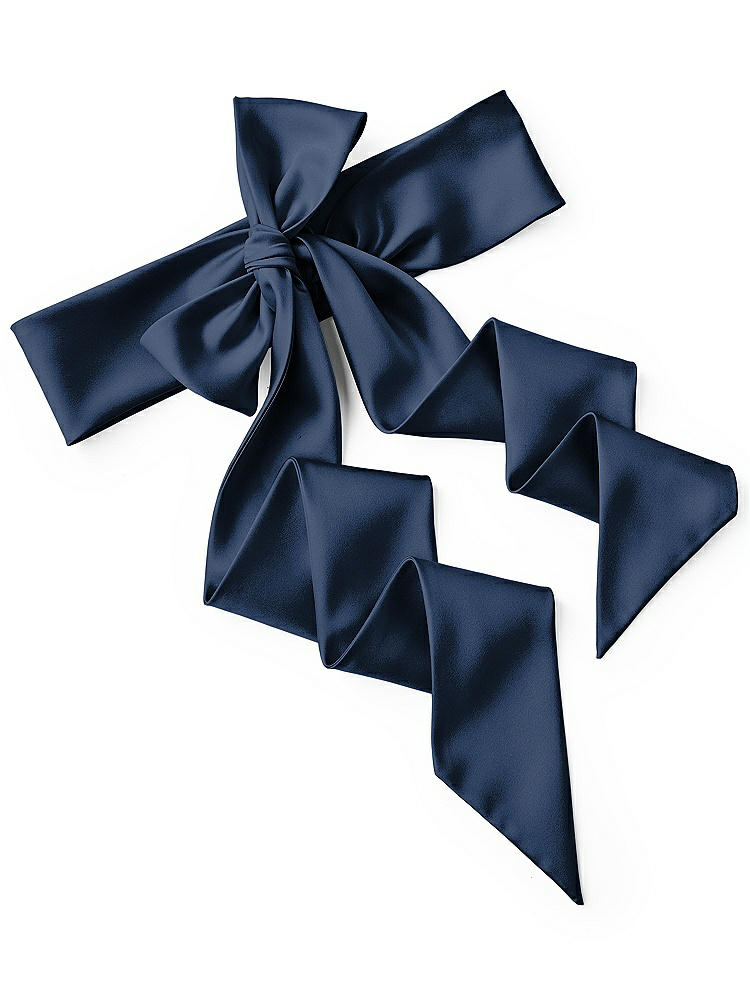 Back View - Midnight Navy Satin Twill Wedding Sash