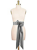 Alt View 1 Thumbnail - Pewter Satin Twill Wedding Sash