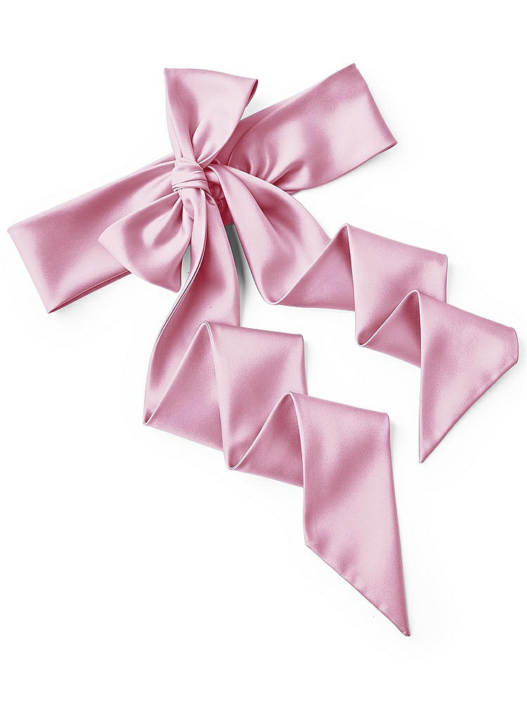 Back View - Powder Pink Satin Twill Wedding Sash