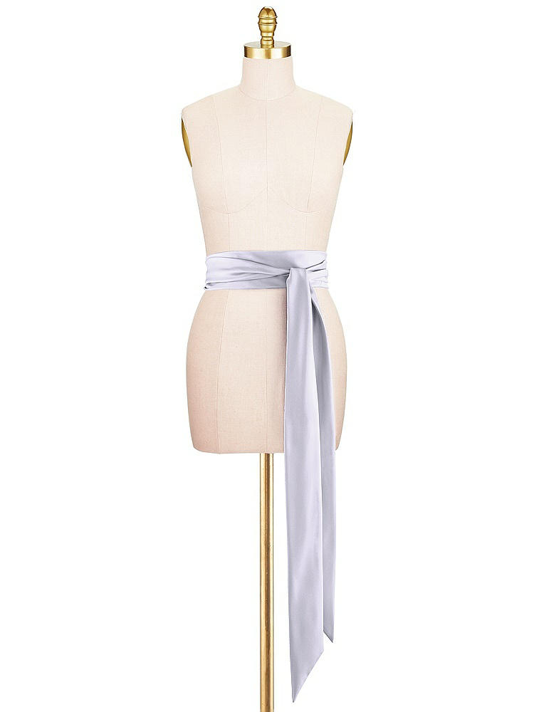 Front View - Silver Dove Satin Twill Wedding Sash