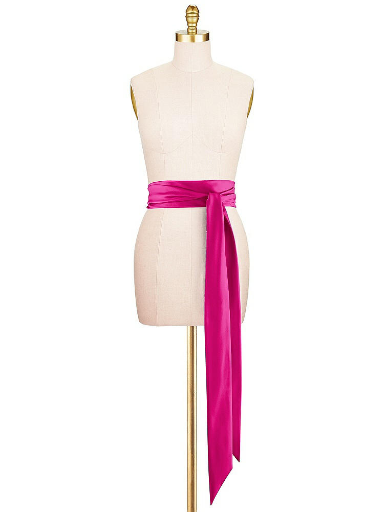 Front View - Think Pink Satin Twill Wedding Sash