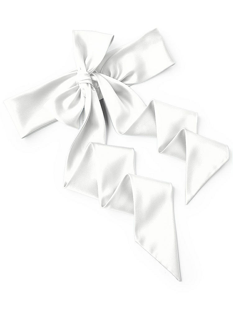 Back View - White Satin Twill Wedding Sash