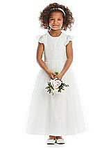 Front View Thumbnail - Ivory Flower Girl Dress FL4064