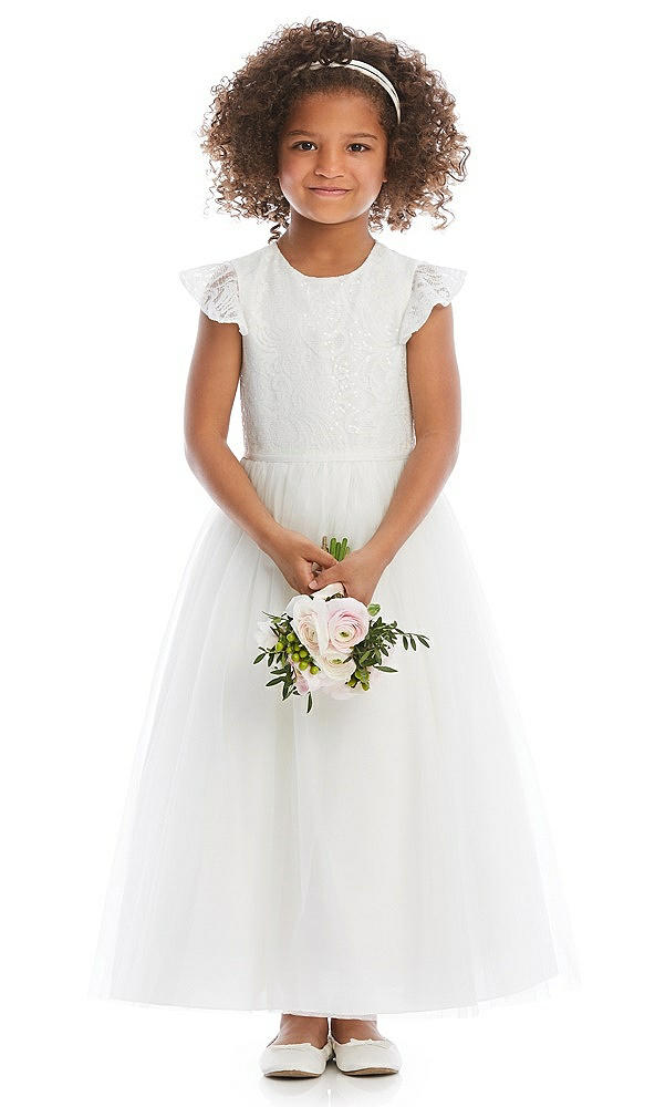 Front View - Ivory Flower Girl Dress FL4064