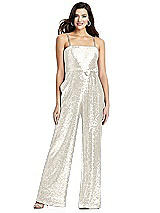 Alt View 1 Thumbnail - Ivory Sequin Jumpsuit with Pockets - Alexis