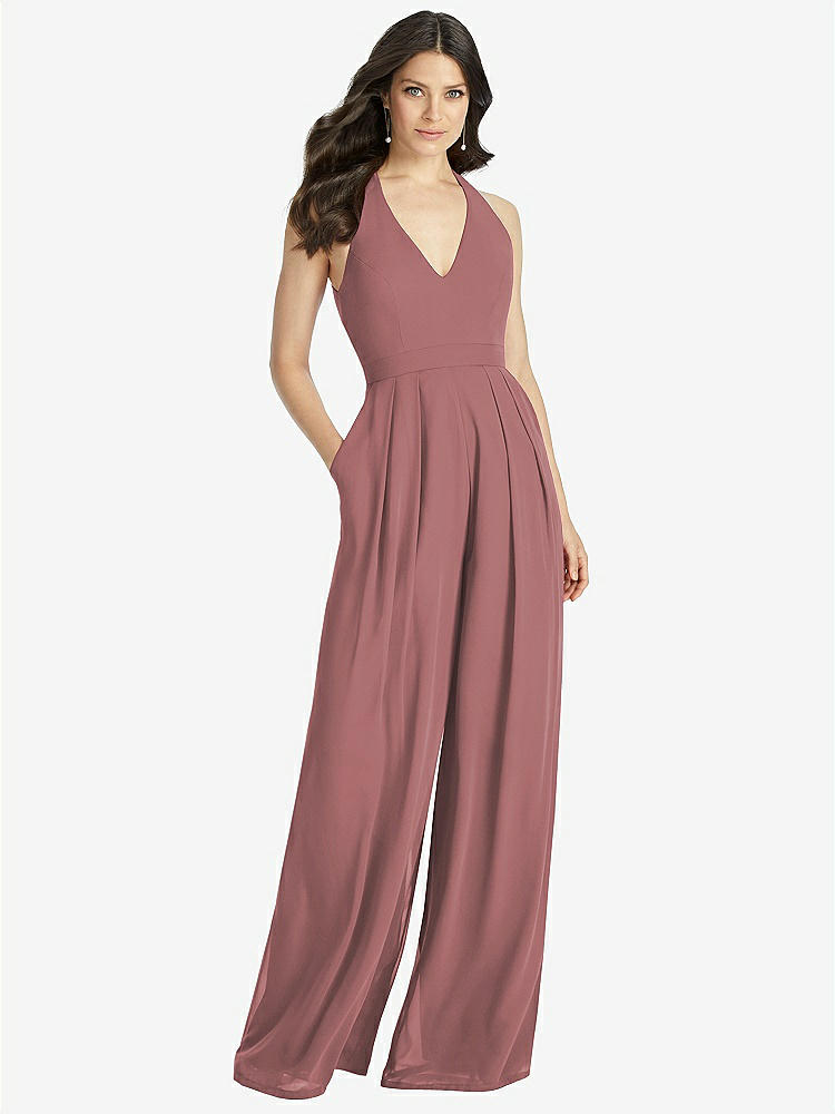 Dessy Collection sleeveless draped chiffon maxi dress blush hot pink 4 nwt