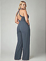 Alt View 2 Thumbnail - Silverstone V-Neck Backless Pleated Front Jumpsuit