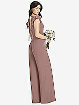 Rear View Thumbnail - Sienna Ruffled Sleeve Low V-Back Jumpsuit - Adelaide