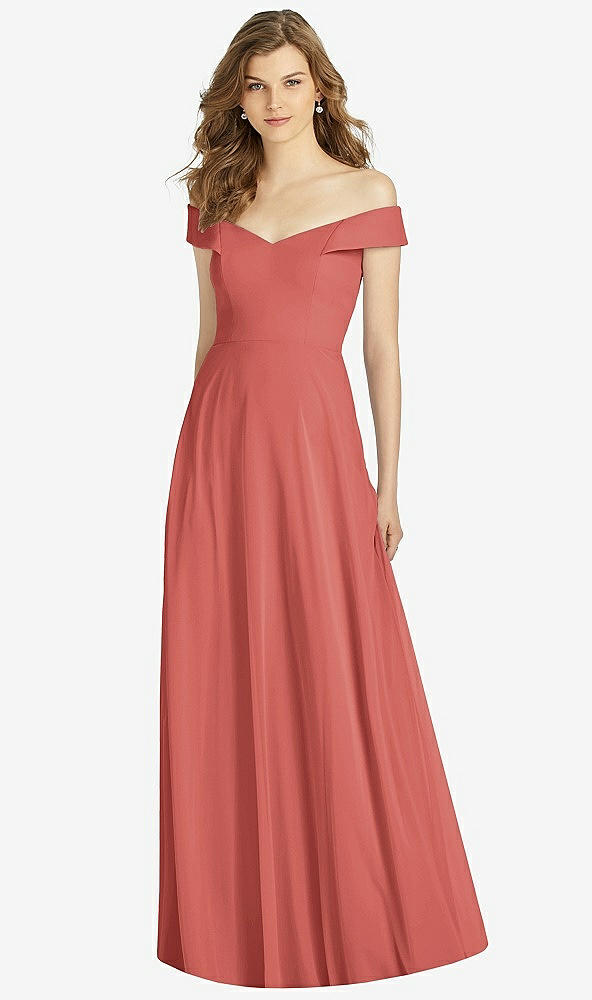 Front View - Coral Pink Bella Bridesmaid Dress BB123