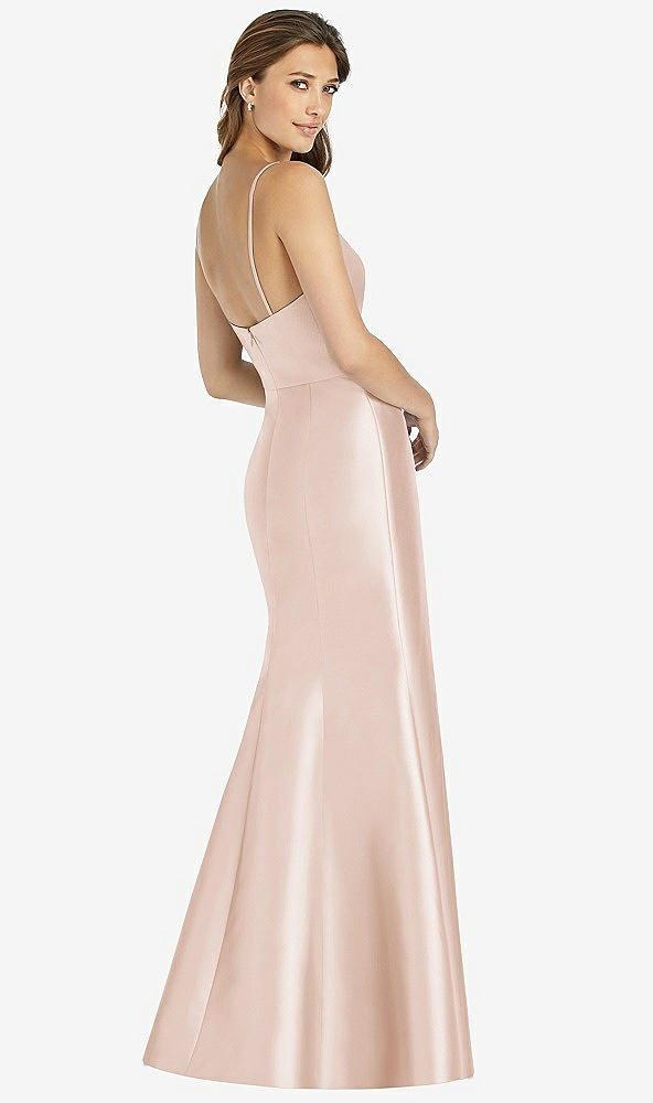 Back View - Cameo Maxi Length Spaghetti Strap Mermaid Dress