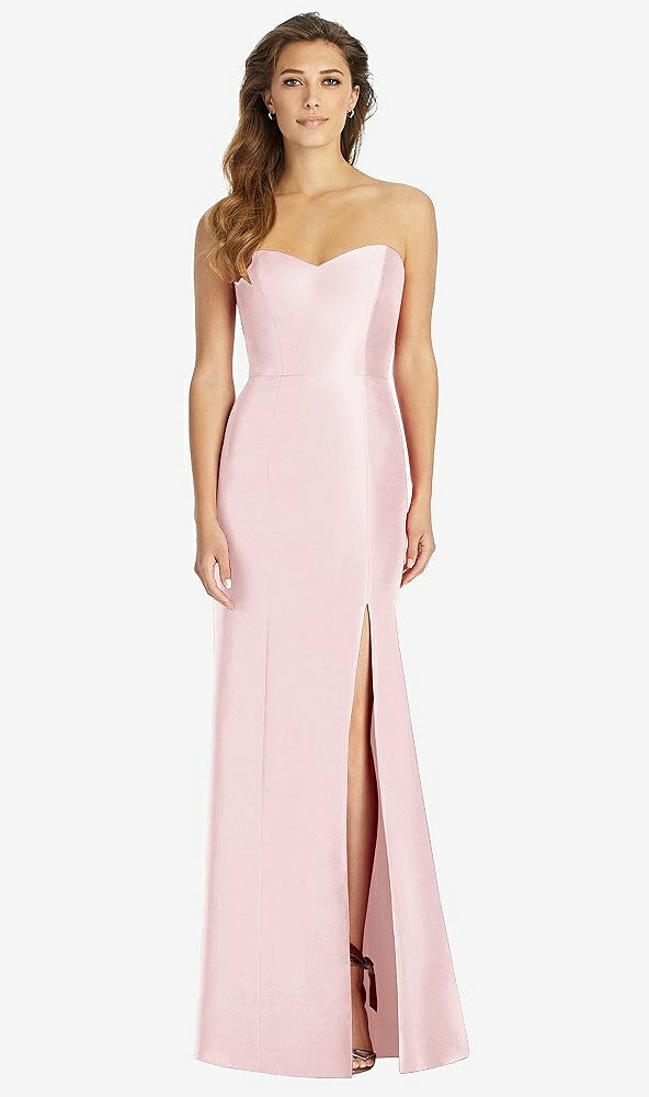 Front View - Ballet Pink Full-length Strapless Sweetheart Neckline Dress