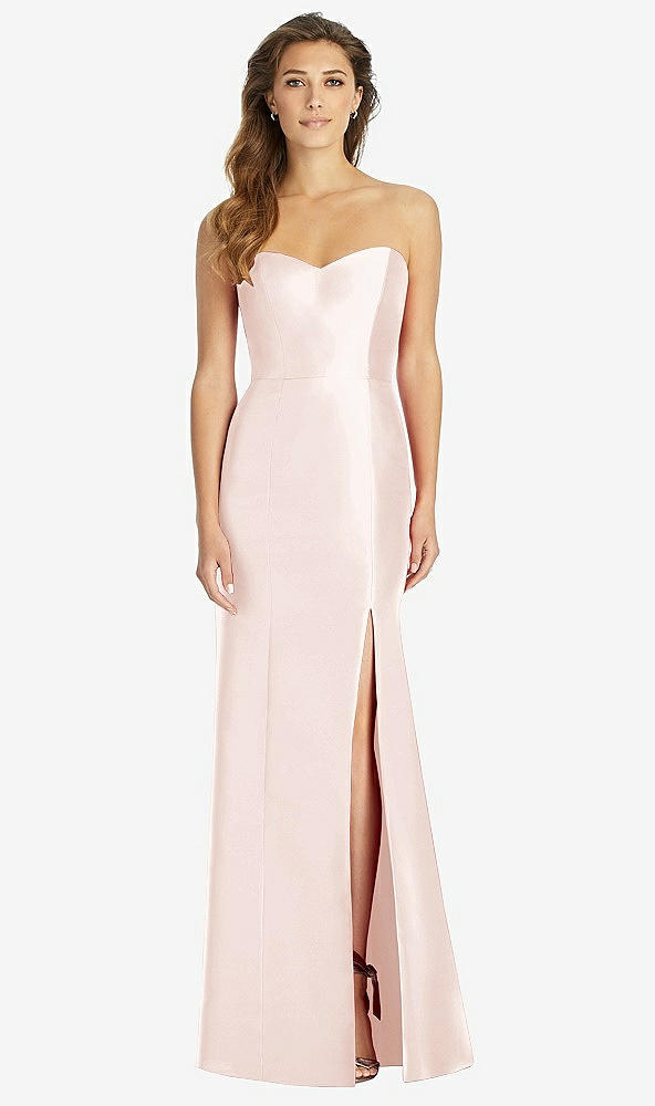 Front View - Blush Full-length Strapless Sweetheart Neckline Dress