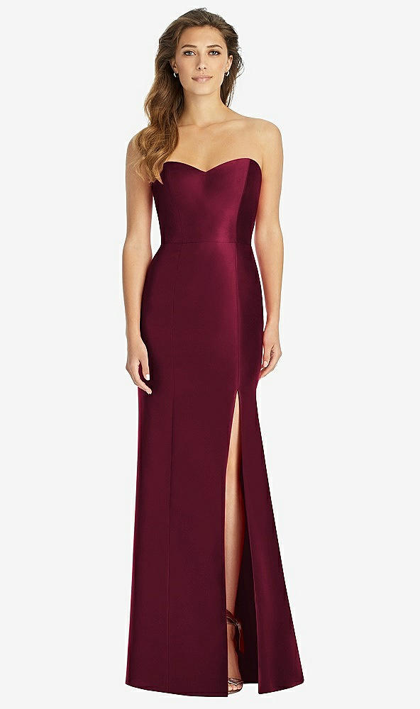 Front View - Cabernet Full-length Strapless Sweetheart Neckline Dress