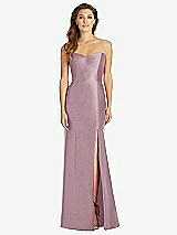 Front View Thumbnail - Dusty Rose Full-length Strapless Sweetheart Neckline Dress