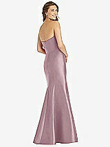 Rear View Thumbnail - Dusty Rose Full-length Strapless Sweetheart Neckline Dress