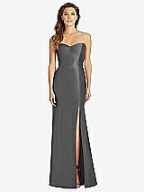 Front View Thumbnail - Gunmetal Full-length Strapless Sweetheart Neckline Dress