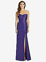 Front View Thumbnail - Grape Full-length Strapless Sweetheart Neckline Dress