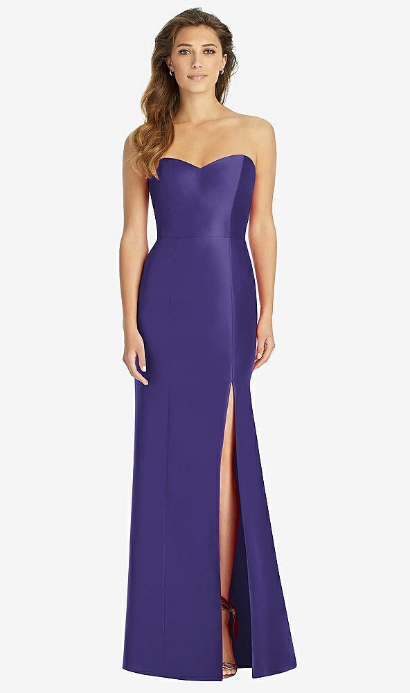 Front View - Grape Full-length Strapless Sweetheart Neckline Dress