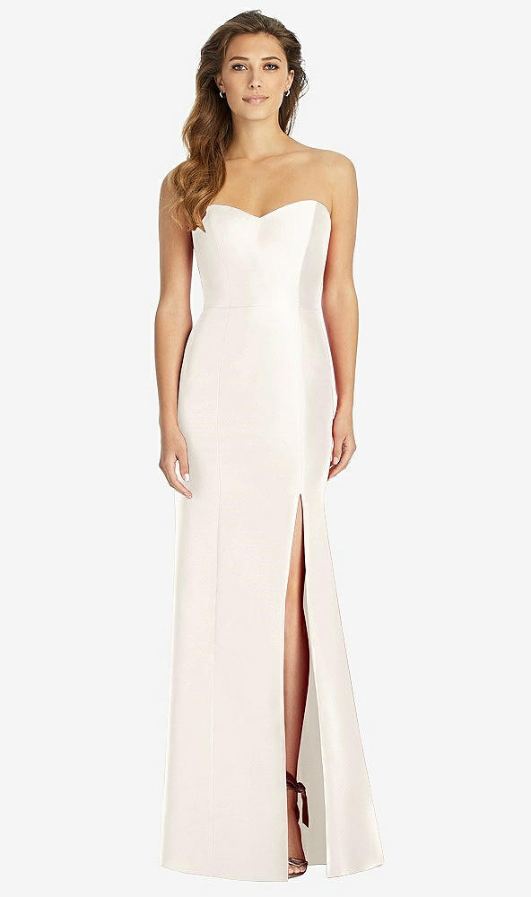 Front View - Ivory Full-length Strapless Sweetheart Neckline Dress