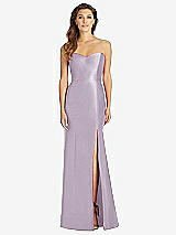 Front View Thumbnail - Lilac Haze Full-length Strapless Sweetheart Neckline Dress