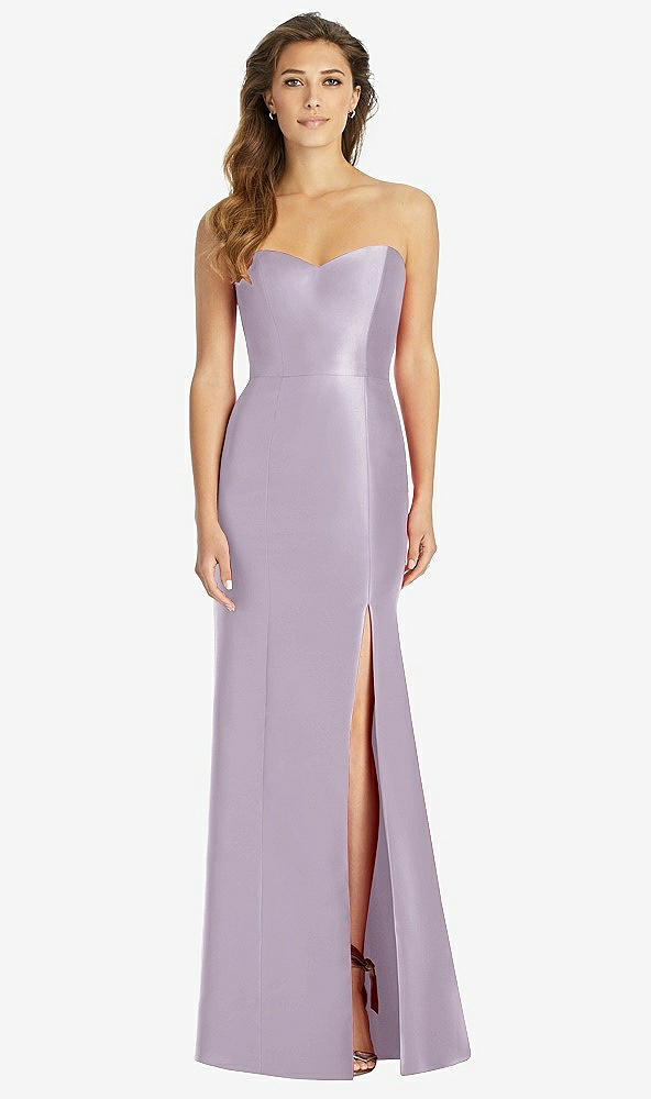 Front View - Lilac Haze Full-length Strapless Sweetheart Neckline Dress