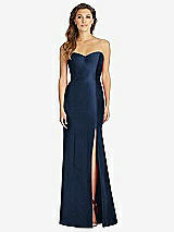 Front View Thumbnail - Midnight Navy Full-length Strapless Sweetheart Neckline Dress