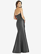 Rear View Thumbnail - Pewter Full-length Strapless Sweetheart Neckline Dress