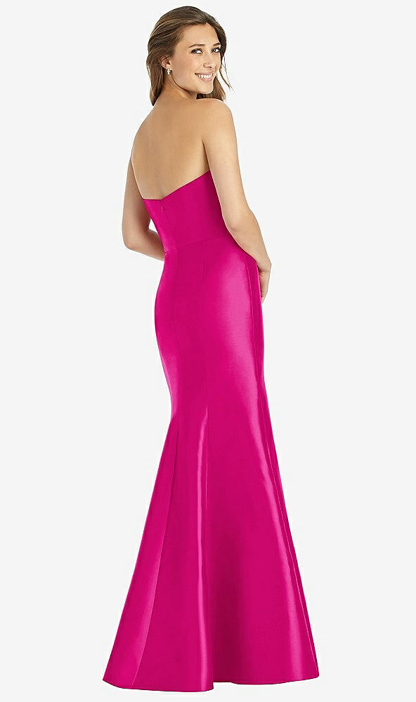 Back View - Think Pink Full-length Strapless Sweetheart Neckline Dress