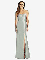 Front View Thumbnail - Willow Green Full-length Strapless Sweetheart Neckline Dress