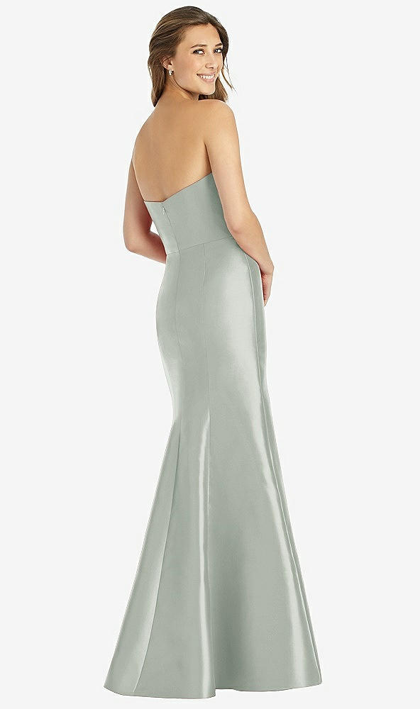 Back View - Willow Green Full-length Strapless Sweetheart Neckline Dress