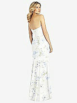 Rear View Thumbnail - Bleu Garden Strapless Chiffon Trumpet Gown with Front Slit