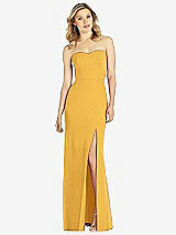 Front View Thumbnail - NYC Yellow Strapless Chiffon Trumpet Gown with Front Slit