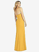 Rear View Thumbnail - NYC Yellow Strapless Chiffon Trumpet Gown with Front Slit