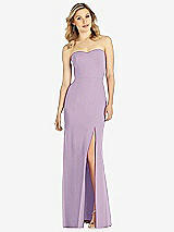 Front View Thumbnail - Pale Purple Strapless Chiffon Trumpet Gown with Front Slit