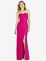 Front View Thumbnail - Think Pink Strapless Chiffon Trumpet Gown with Front Slit