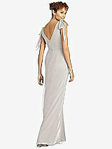 Rear View Thumbnail - Oyster Bow-Shoulder Sleeveless Deep V-Back Mermaid Dress