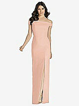 Front View Thumbnail - Pale Peach Dessy Bridesmaid Dress 3040