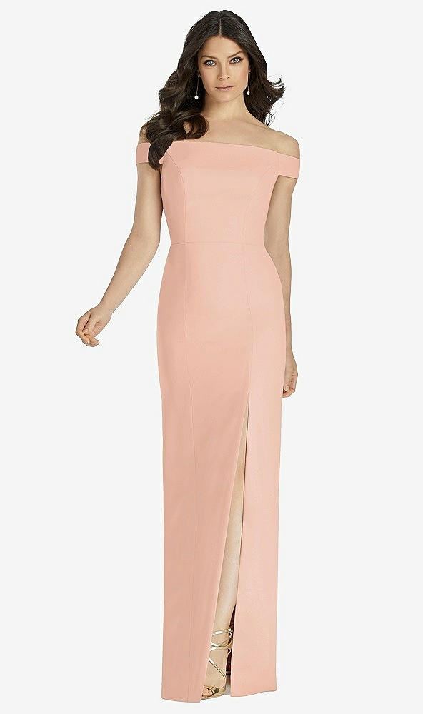 Front View - Pale Peach Dessy Bridesmaid Dress 3040