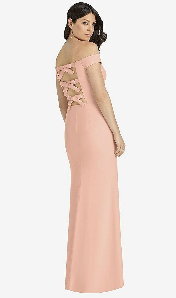 Back View - Pale Peach Dessy Bridesmaid Dress 3040