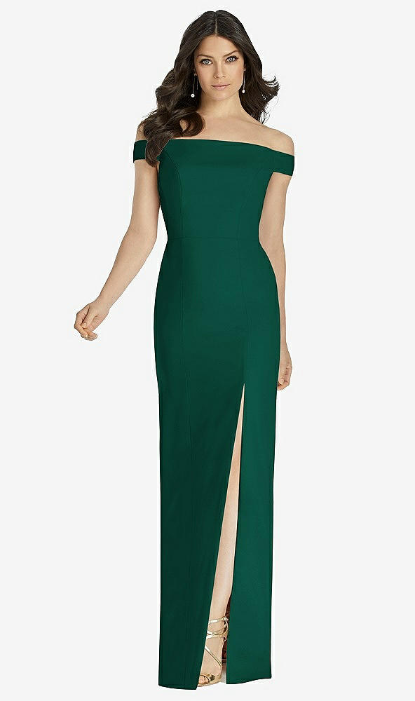 Front View - Hunter Green Dessy Bridesmaid Dress 3040