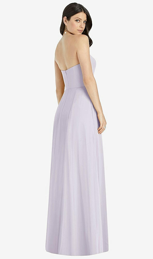 Back View - Moondance Strapless Notch Chiffon Maxi Dress