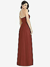 Rear View Thumbnail - Auburn Moon Strapless Notch Chiffon Maxi Dress