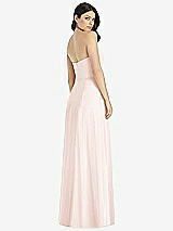 Rear View Thumbnail - Blush Strapless Notch Chiffon Maxi Dress