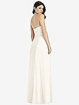 Rear View Thumbnail - Ivory Strapless Notch Chiffon Maxi Dress