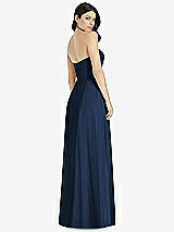 Rear View Thumbnail - Midnight Navy Strapless Notch Chiffon Maxi Dress