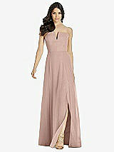 Front View Thumbnail - Neu Nude Strapless Notch Chiffon Maxi Dress